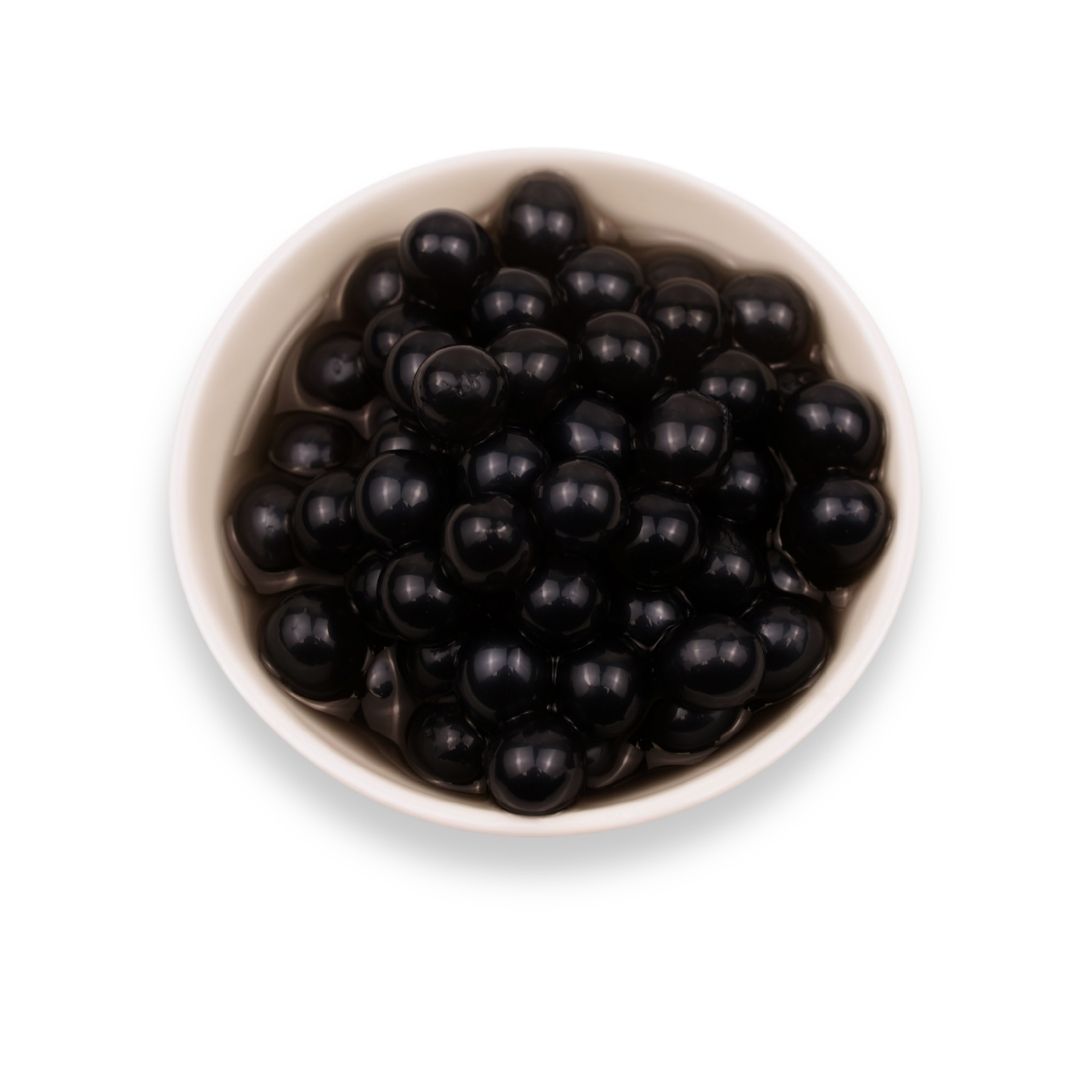 Watercome Blueberry Frubo Popping Boba pearls featuring juicy bursting centers with sweet-tart blueberry flavor, perfect for bubble tea, fruit tea, smoothies, frozen yogurt, and dessert toppings.