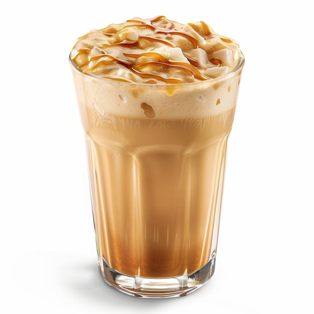 Salted caramel milk tea with creamy foam and caramel drizzle, sweet and salty café-style drink