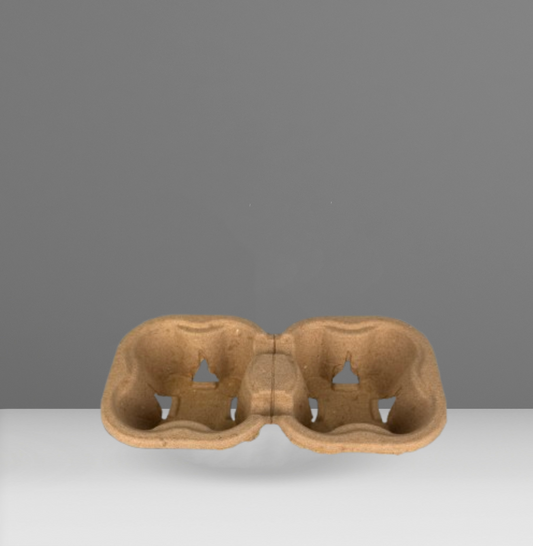 Double-Cup Eggshell Style Tray Drink Carrier (Splitable)