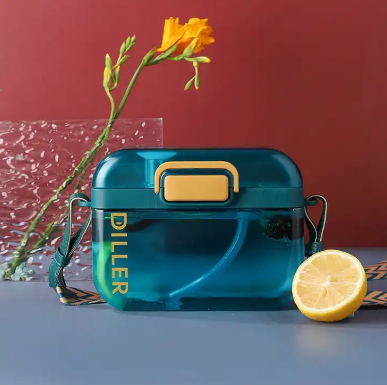 Square BPA-Free Water Bottle With Straw