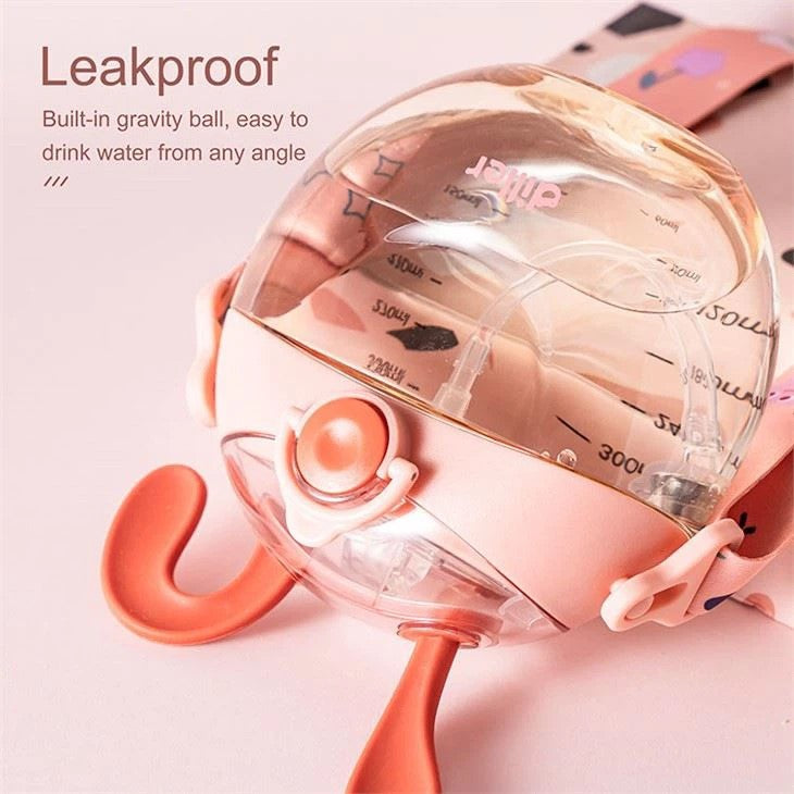 Cute Bunny Water Bottle With Straw