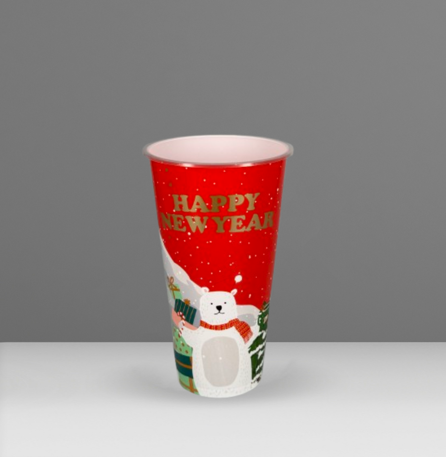 520ml Tall PP Cup - Mixed Christmas Edition