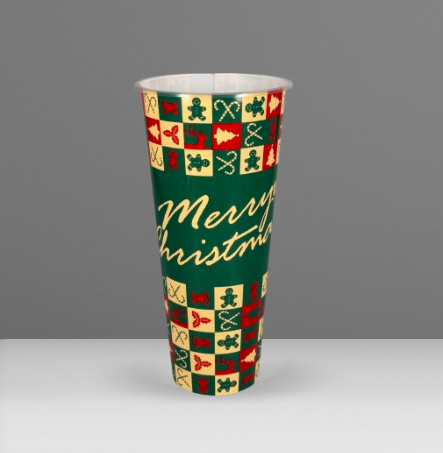 650ml Tall PP Cup - Mixed Christmas Edition