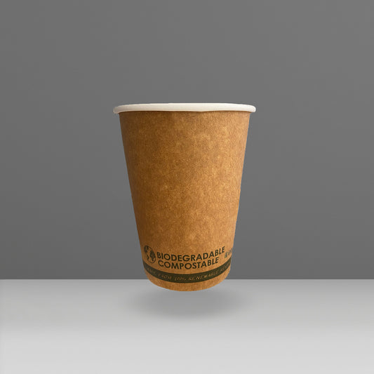 12oz PLA Kraft Paper Cup + Lid