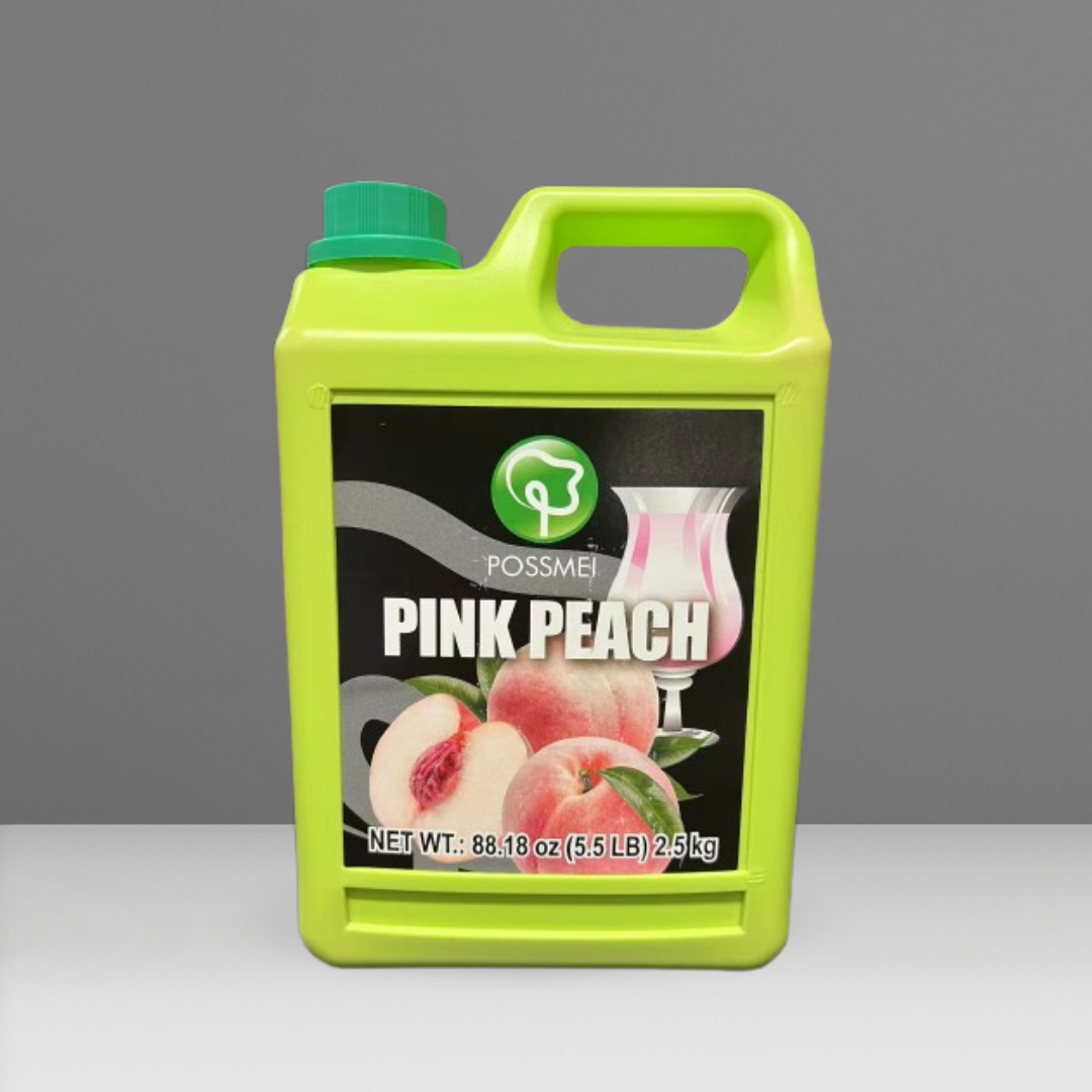 Pink Peach Syrup (2.5kg) for Bubble Tea, Slush, Smoothies & Shaved Ice ...