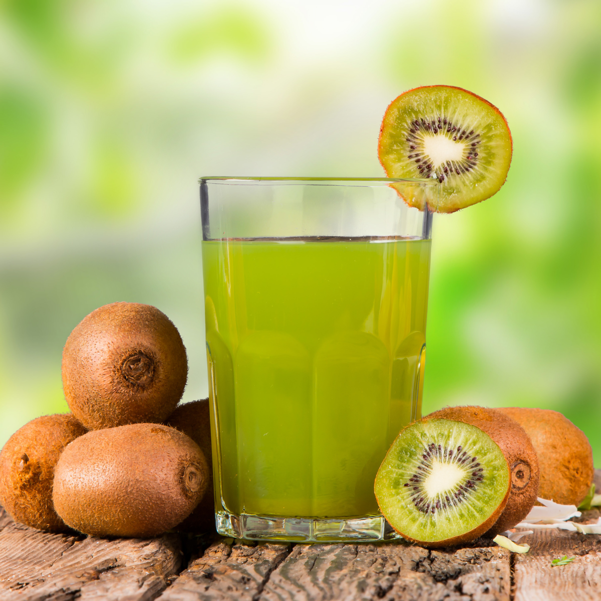 Premium kiwi tea and fruit beverage prepared with kiwi syrup featuring bright tropical flavor and refreshing sweetness