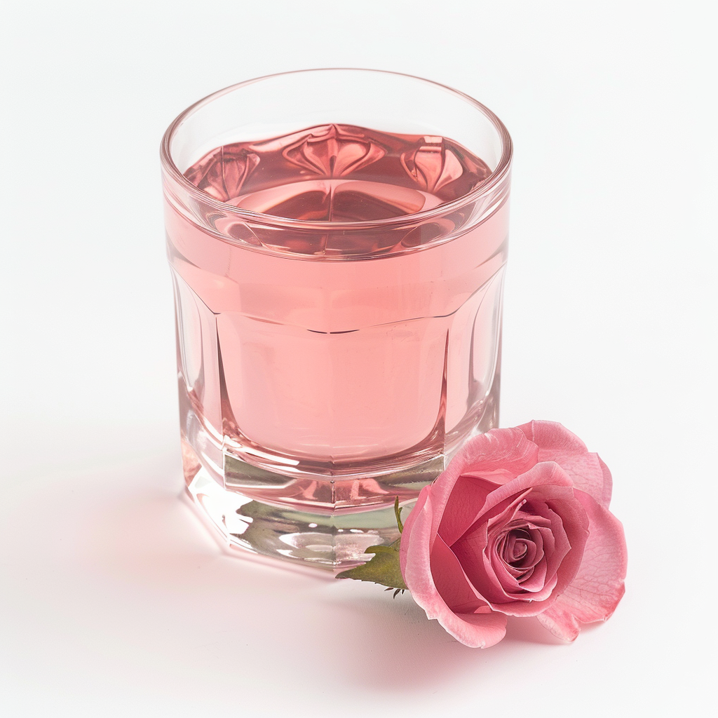 Rose drink made with rose syrup featuring floral aroma delicate sweetness and elegant rose flavor
