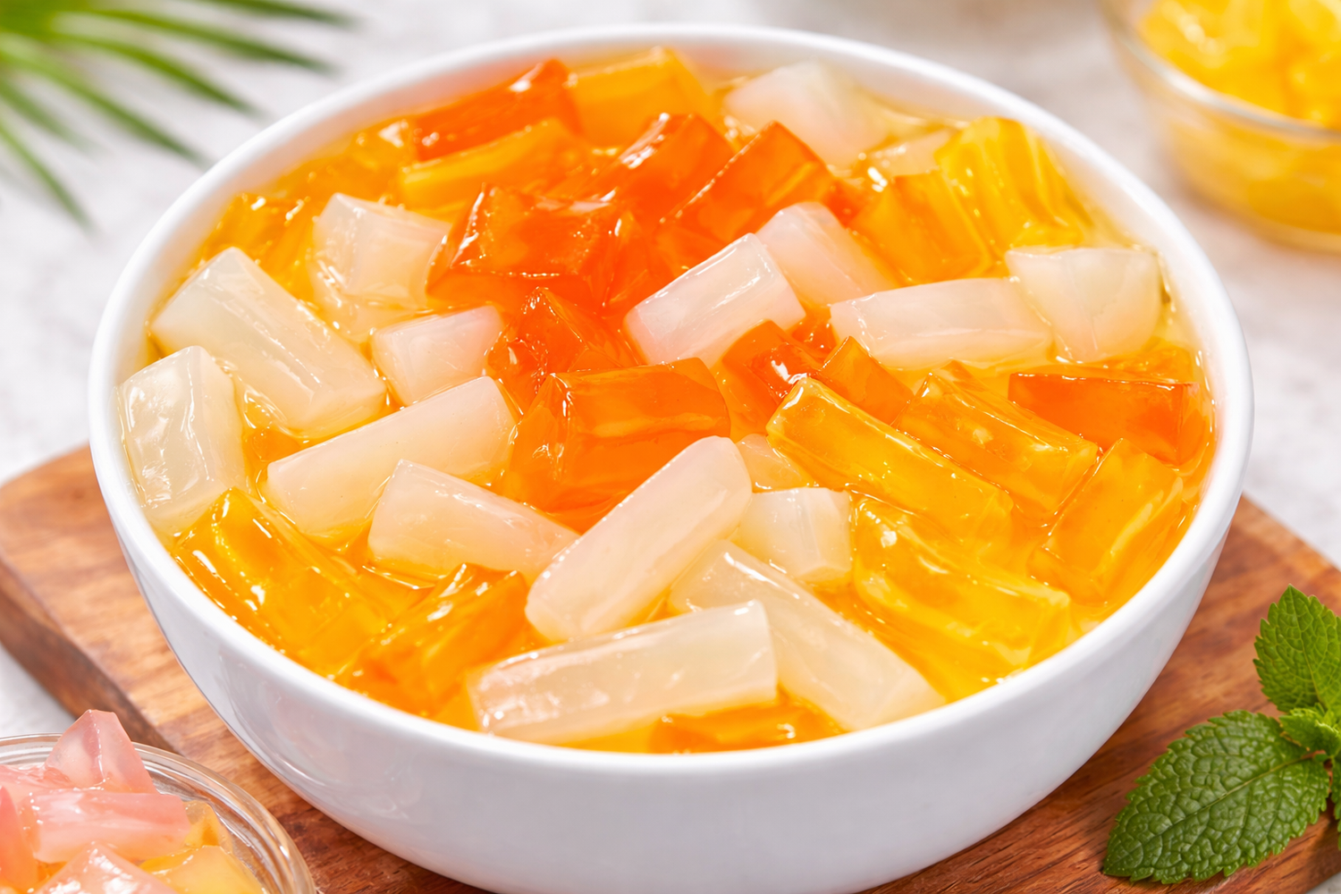 Nata de coco jelly, toppings for bubble tea and dessert