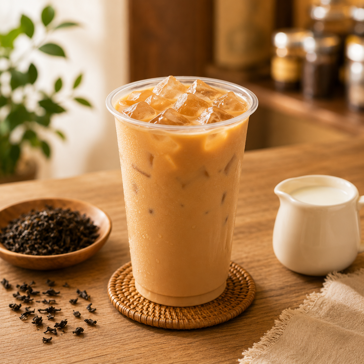 Freshly brewed Watercome Assam Black Tea with a rich amber infusion and full-bodied malty flavor, perfect for hot tea, iced tea, and milk tea recipes