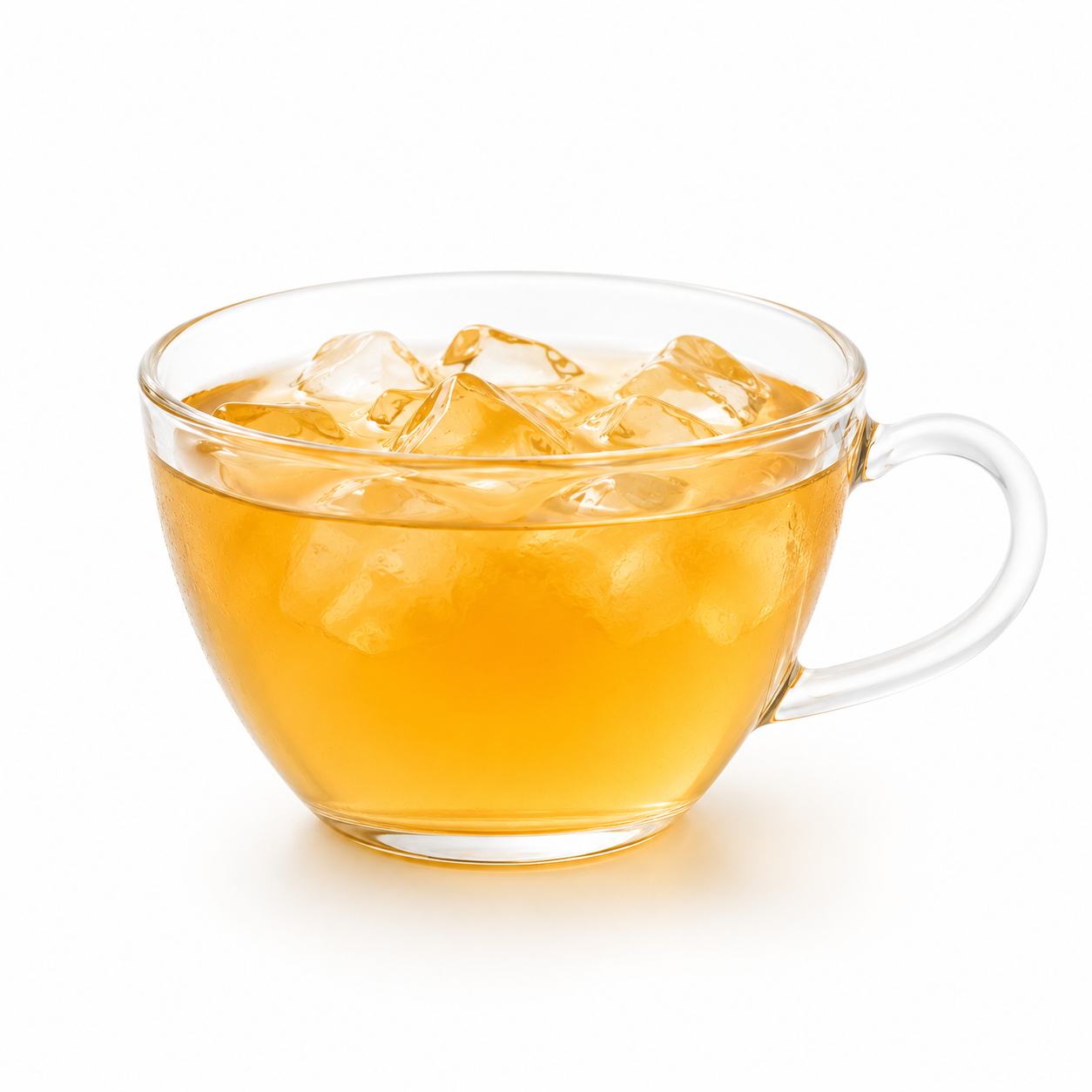Freshly brewed Watercome Premium Jasmine Green Tea with a clear golden infusion, naturally infused with jasmine blossoms for a delicate floral aroma and smooth refreshing taste