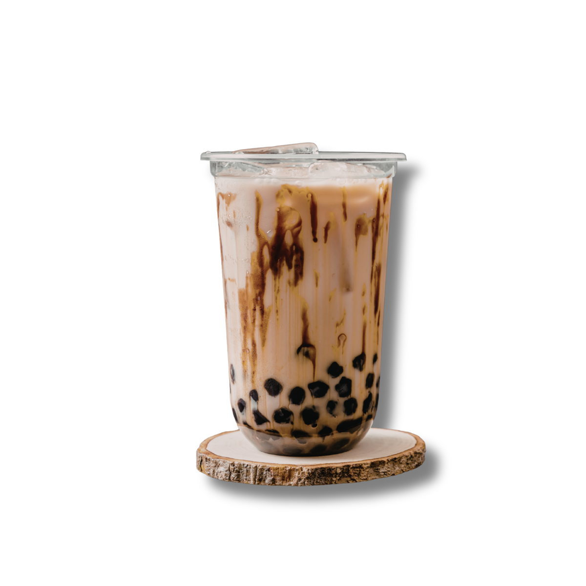 Brown sugar milk tea made with brown sugar syrup featuring caramelized sweetness creamy texture and chewy boba pearls