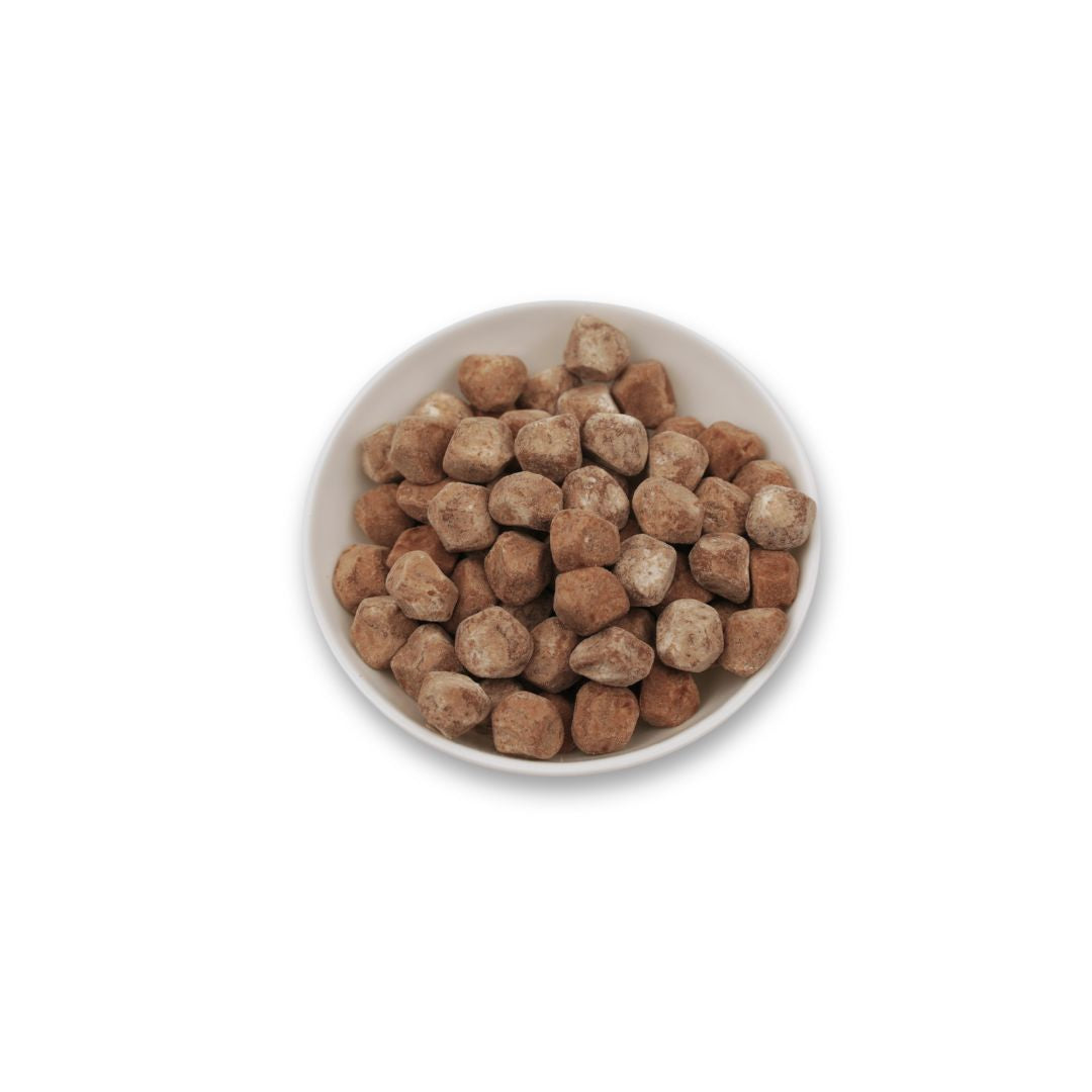 Premium fast-cook tapioca pearls before cooking, authentic Taiwanese boba pearls with a chewy texture, ready in 5 minutes for bubble tea and desserts