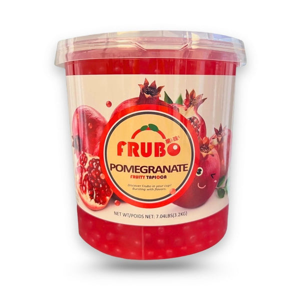 Frubo Pomegranate Popping Boba bursting juice pearls ready-to-use topping for bubble tea fruit tea desserts and frozen treats