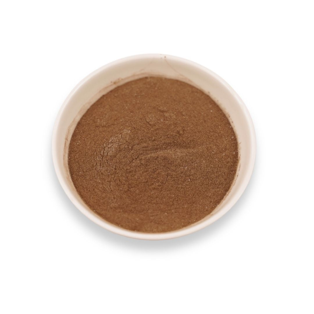 grass jelly powder in bowl for making herbal jelly desserts and bubble tea toppings