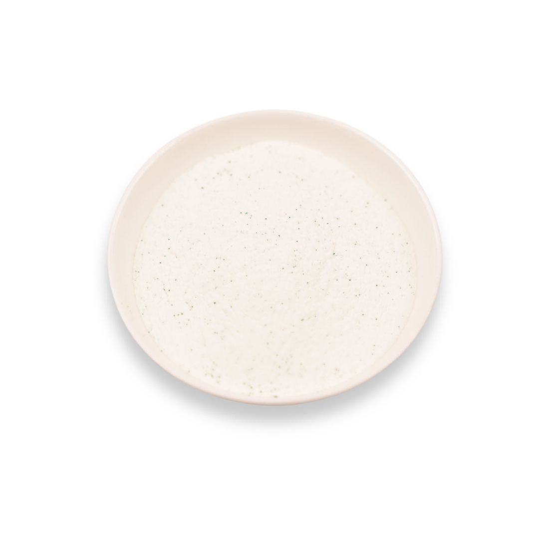 honeydew powder in bowl for making bubble tea milk tea and smoothie drinks