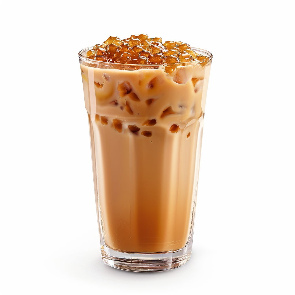 Ready to serve Okinawa brown sugar milk tea featuring creamy texture deep caramel flavor and classic bubble tea presentation