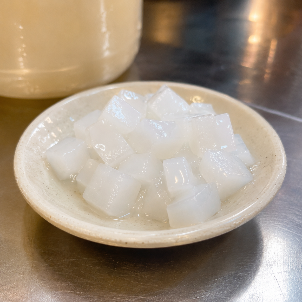 Watercome Litchi Nata de Coco chewy coconut jelly cubes with delicate lychee flavor for bubble tea and desserts