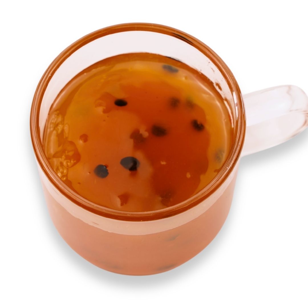 Watercome Mix Fruit Puree featuring tropical fruit pieces and passion fruit seeds for bubble tea, yogurt, desserts, and bakery applications