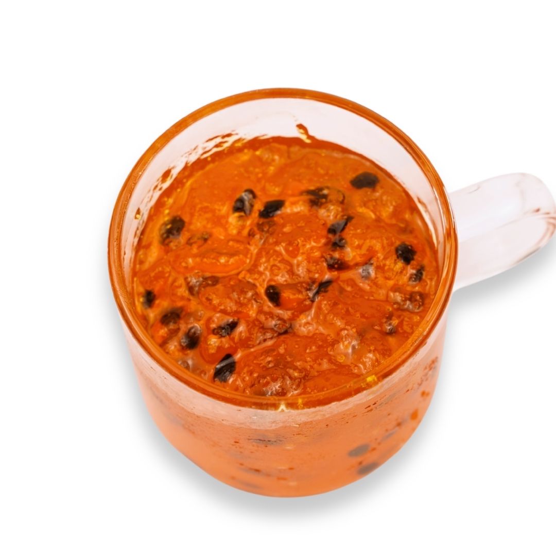 Watercome Passion Fruit Puree made with real passion fruit pulp and seeds for beverages, desserts, and bakery applications