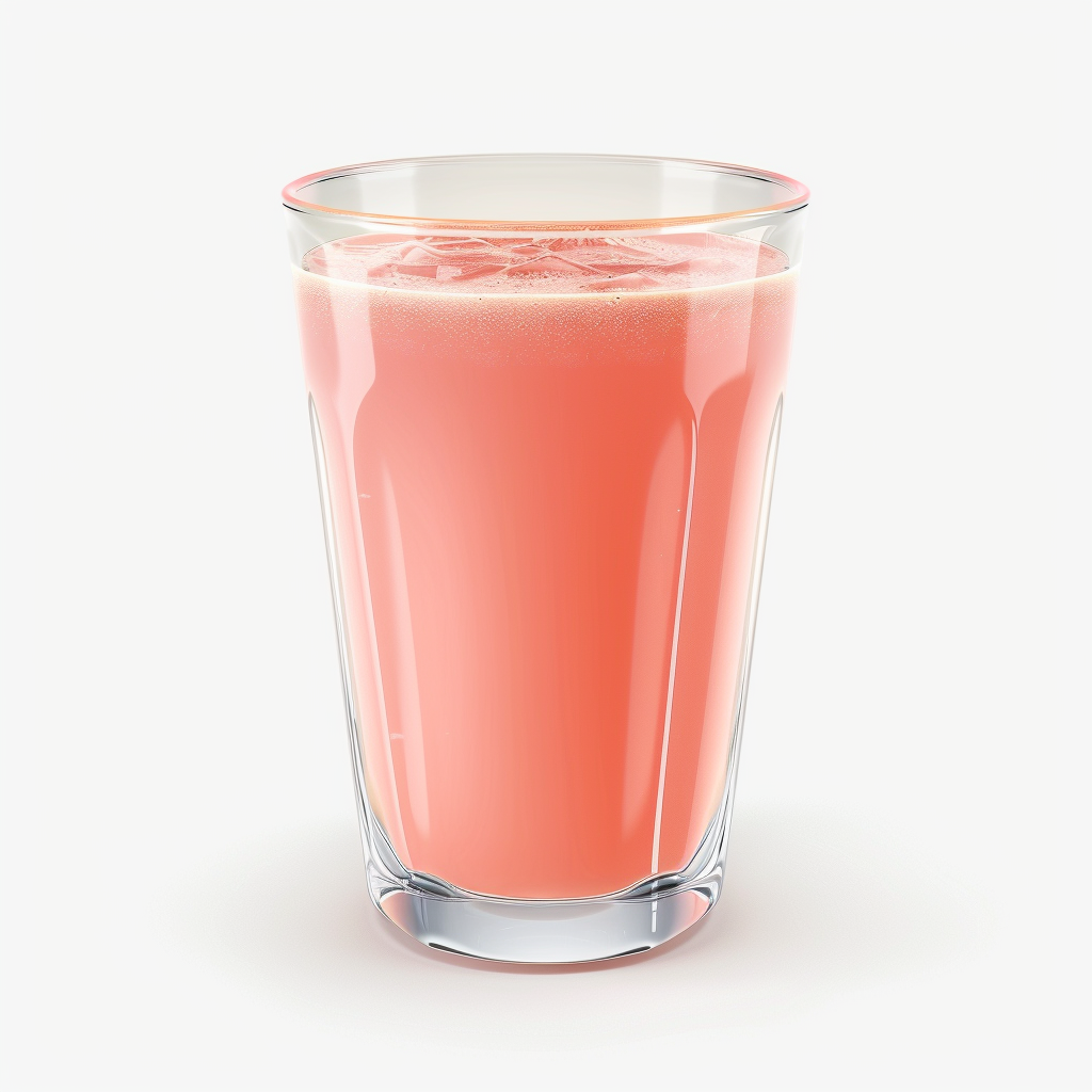 Pink peach drink made with pink peach syrup featuring juicy peach sweetness and a soft floral finish