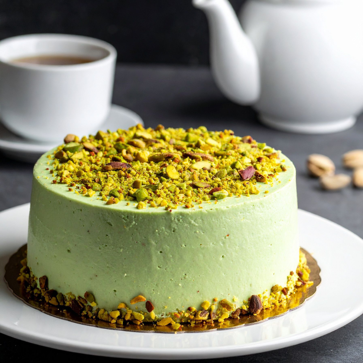 Pistachio-flavored dessert made with Watercome pistachio powder for bakery and café menus