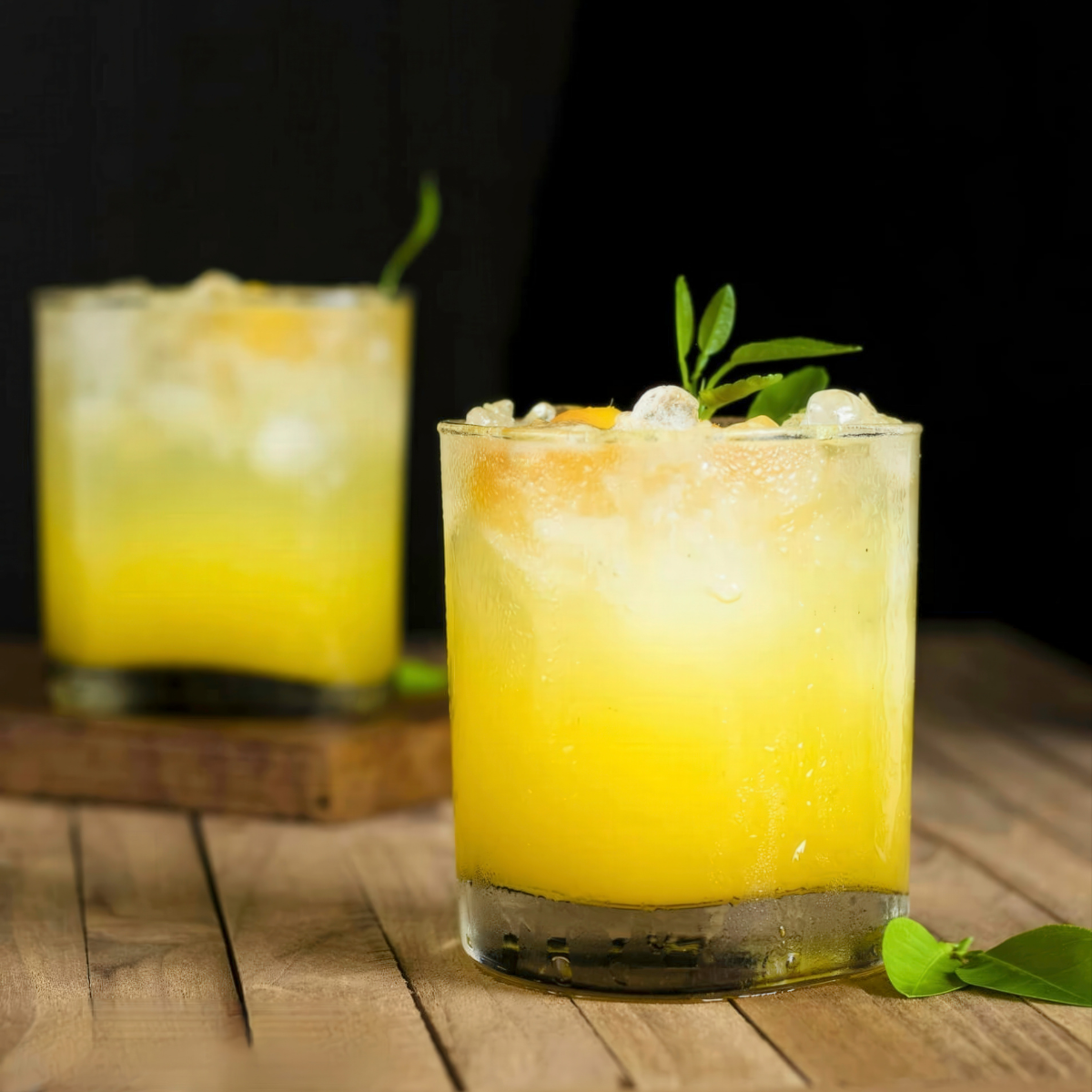 Iced pineapple flavored beverage with tropical fruit flavor for café and specialty drink menus