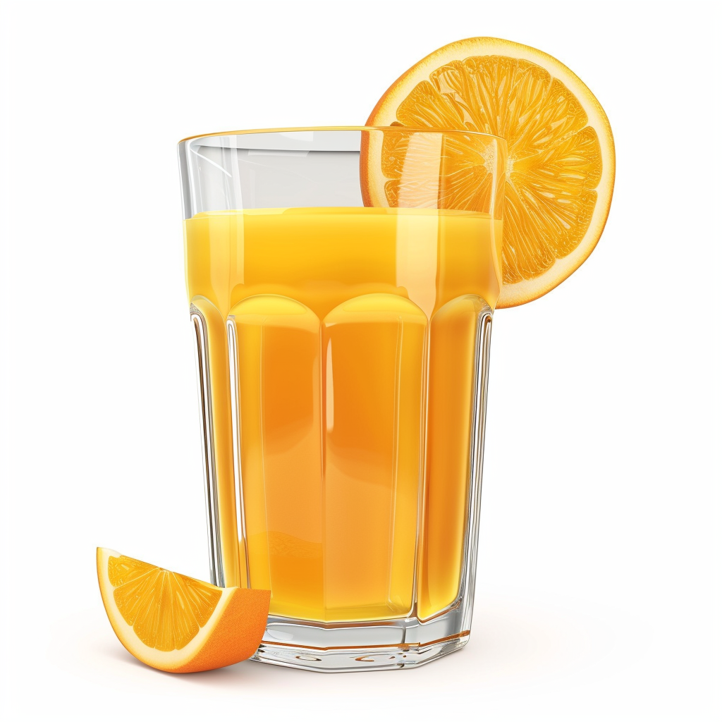 Fresh orange flavored beverage with citrus slices for fruit tea café and specialty drink menus