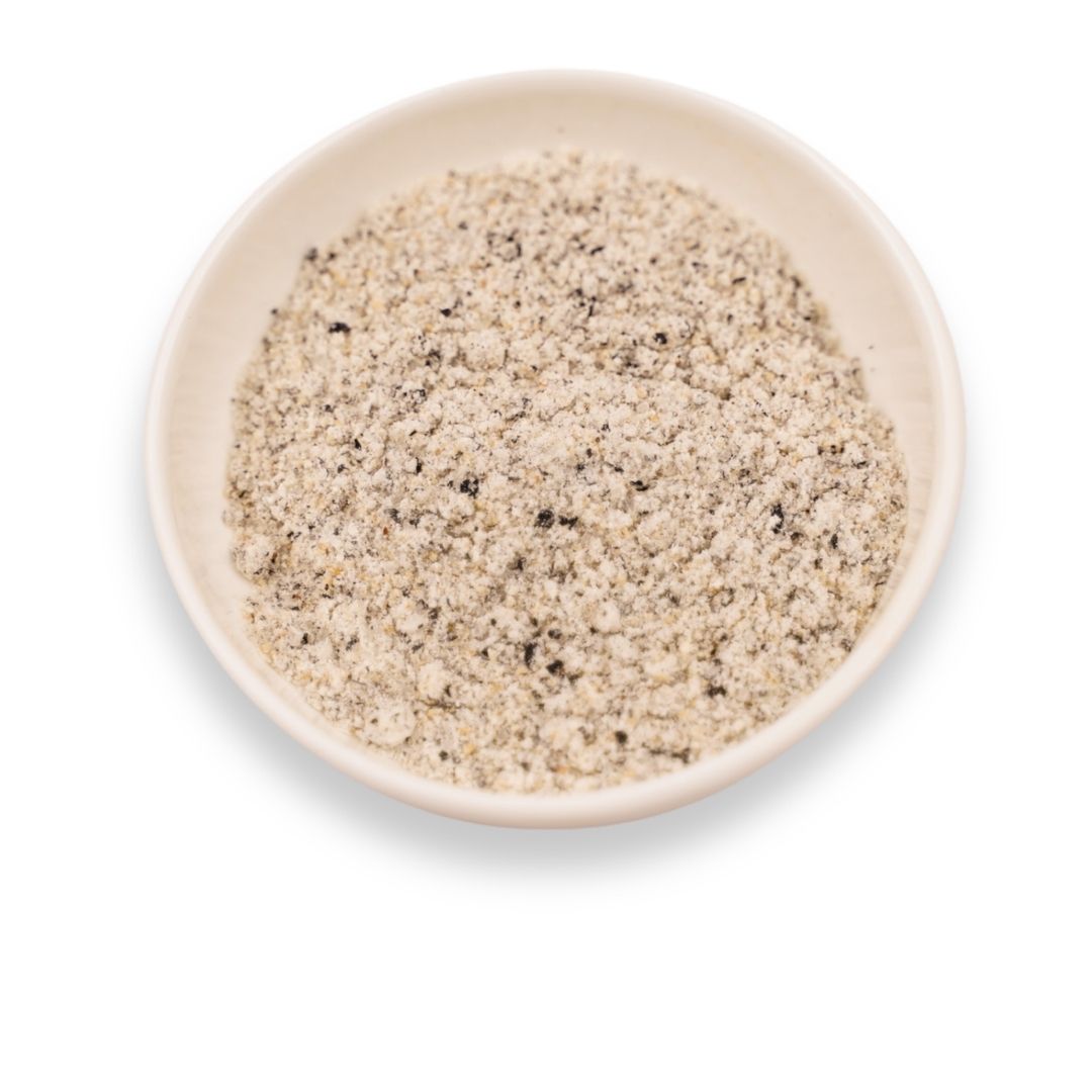 sesame powder in bowl for making milk tea smoothies and dessert drinks