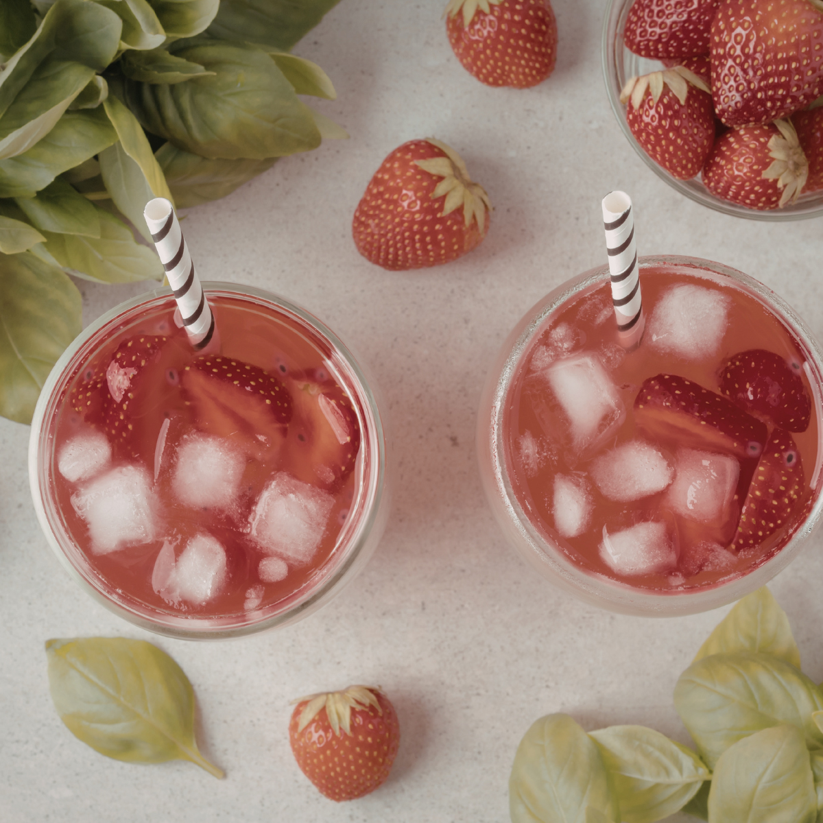 refreshing strawberry iced soda for bubble tea shops and fruit drink menus