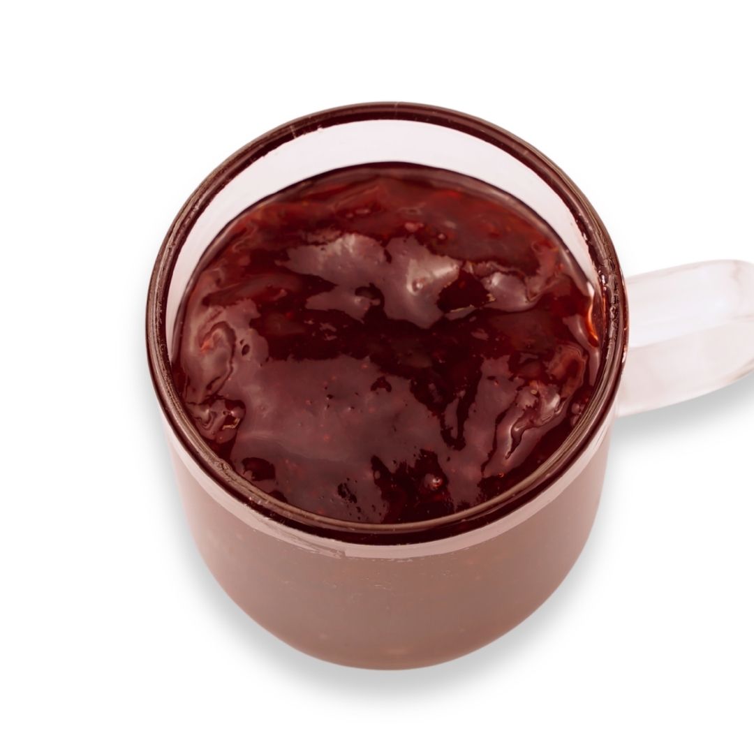 Watercome Strawberry Puree with real strawberry fruit pieces for beverages, desserts, pastries, and bakery creations