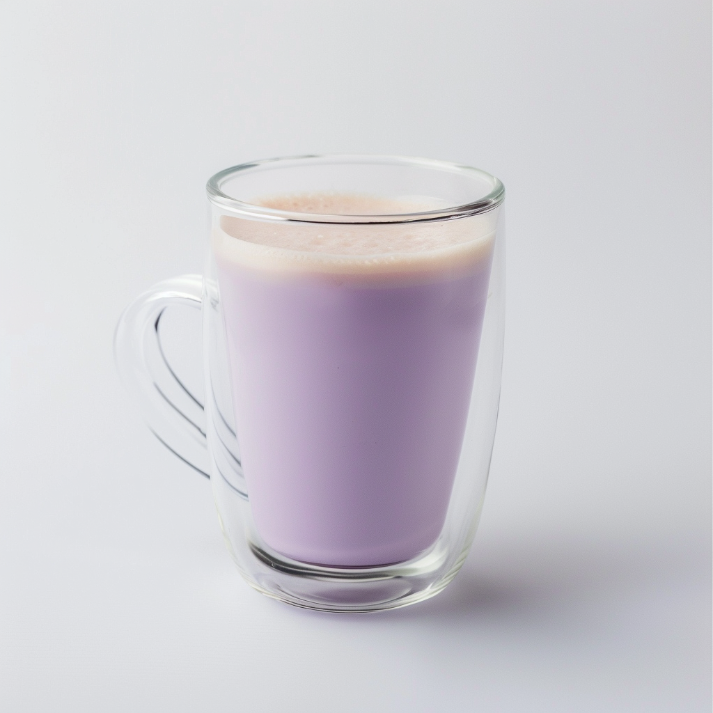 hot taro milk drink with smooth creamy texture for café beverages