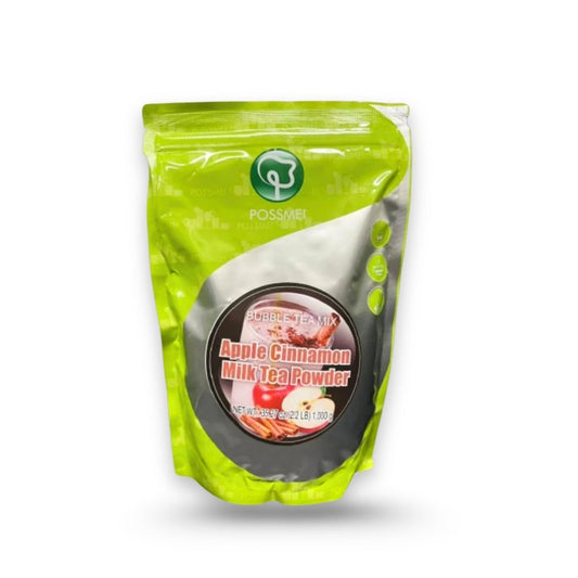 Watercome apple cinnamon milk tea powder packaging, premium bubble tea mix for creamy hot, iced and blended beverages