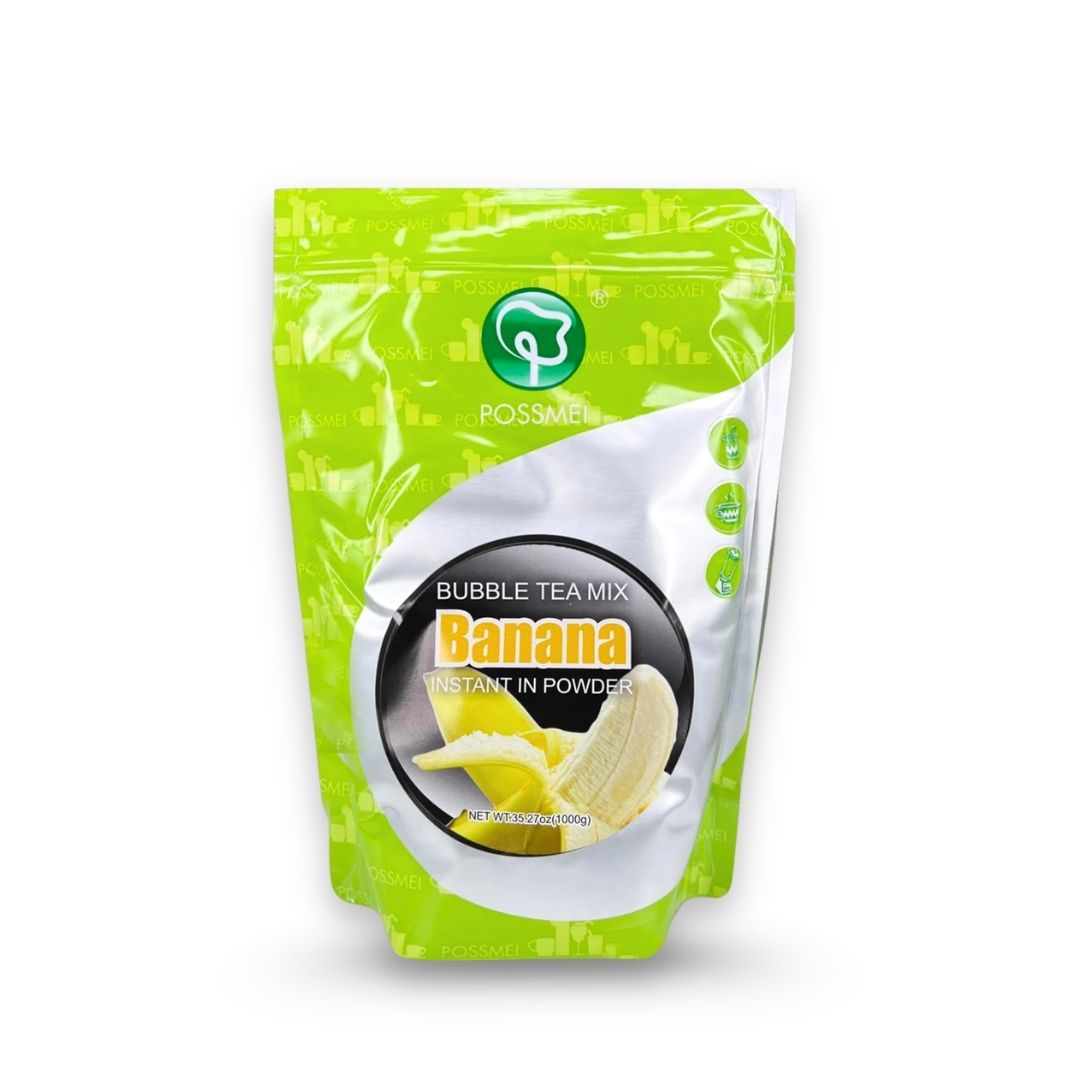 Watercome banana powder packaging, instant bubble tea mix for smoothies, milk tea, and dessert beverages