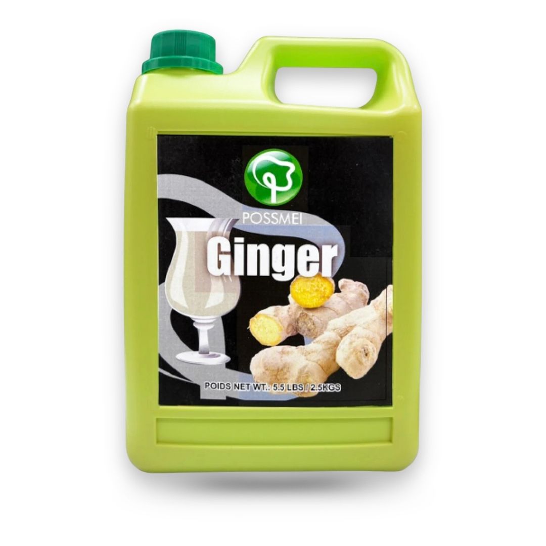 ginger syrup packaging by Watercome for bubble tea milk tea and dessert drinks