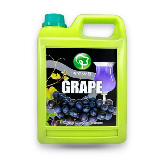 Watercome grape flavored syrup in a 2.5 kg bottle for bubble tea, fruit tea, soda, smoothies and cocktails