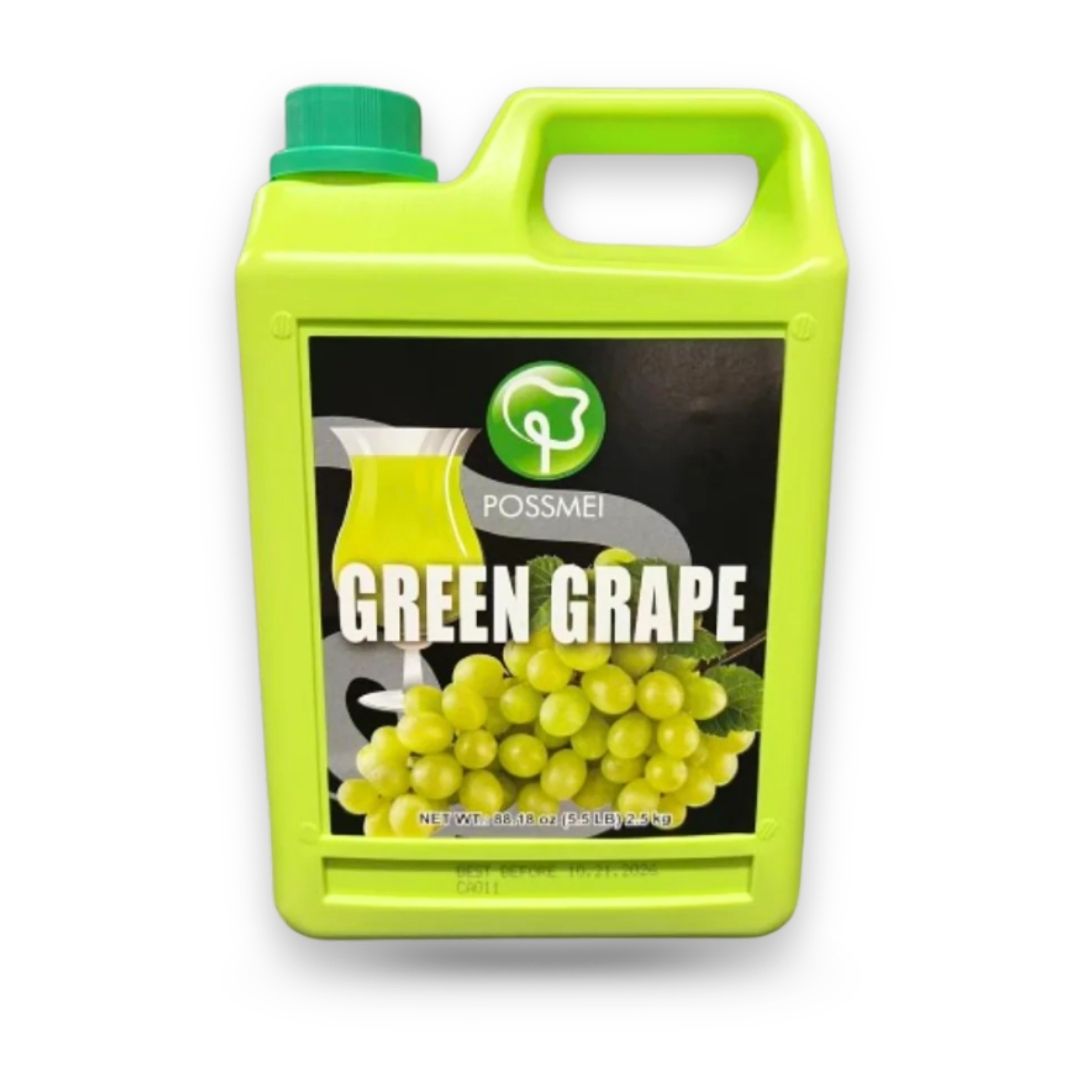 green grape syrup packaging by Watercome for bubble tea milk tea and dessert drinks