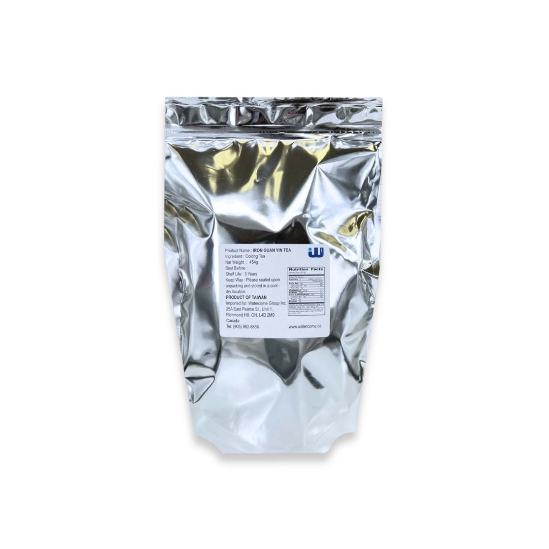 Watercome Iron Guan Yin Tea premium roasted oolong tea from Taiwan, perfect for bubble tea, milk tea, and traditional tea brewing
