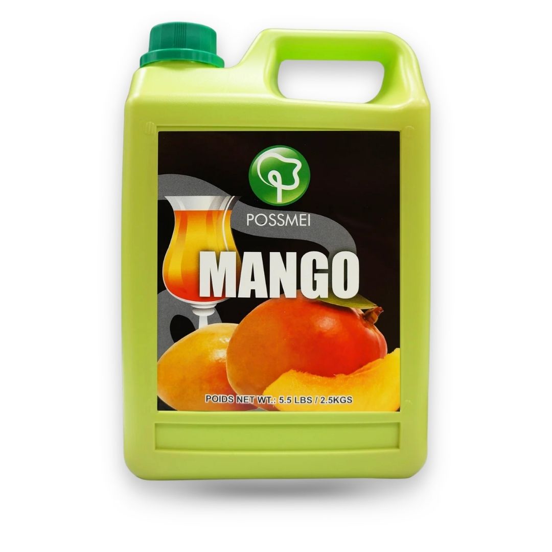 Watercome Mango Syrup with sweet tropical mango flavor for bubble tea fruit drinks smoothies and desserts