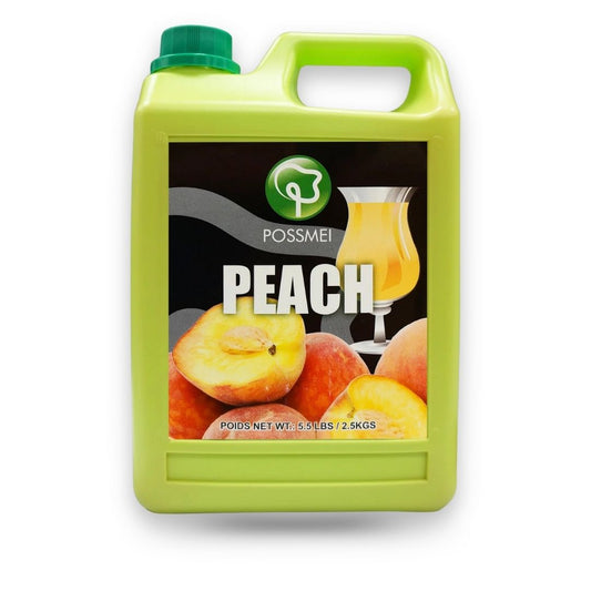 Watercome Peach Syrup with sweet juicy peach flavor for bubble tea fruit tea smoothies and specialty drinks