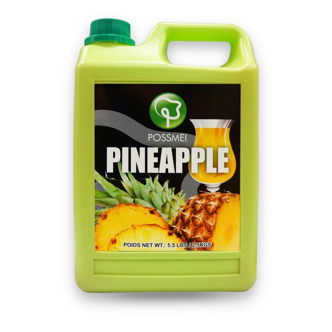 Watercome Pineapple Syrup with tropical pineapple flavor for bubble tea fruit tea smoothies and specialty drinks