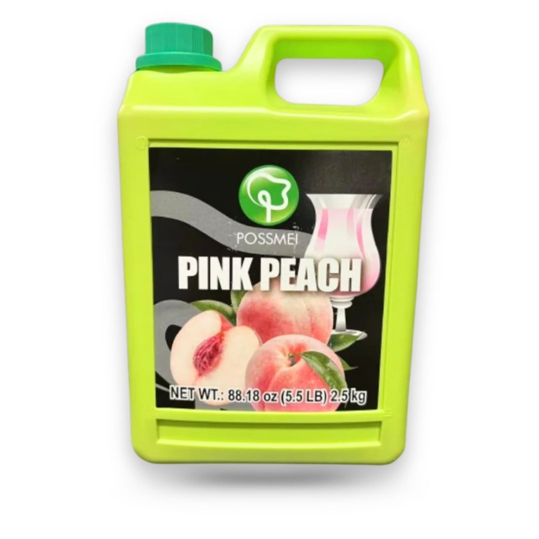 Watercome Pink Peach Syrup for bubble tea fruit tea smoothies cocktails slush drinks and dessert applications