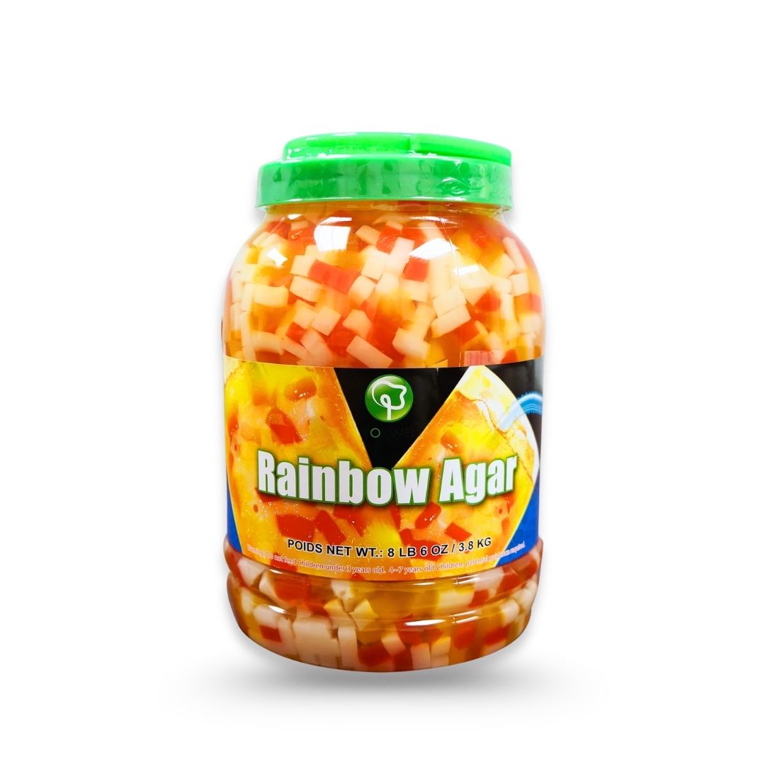 Watercome Rainbow Agar colorful agar jelly cubes ready-to-use topping for bubble tea desserts and fruit drinks