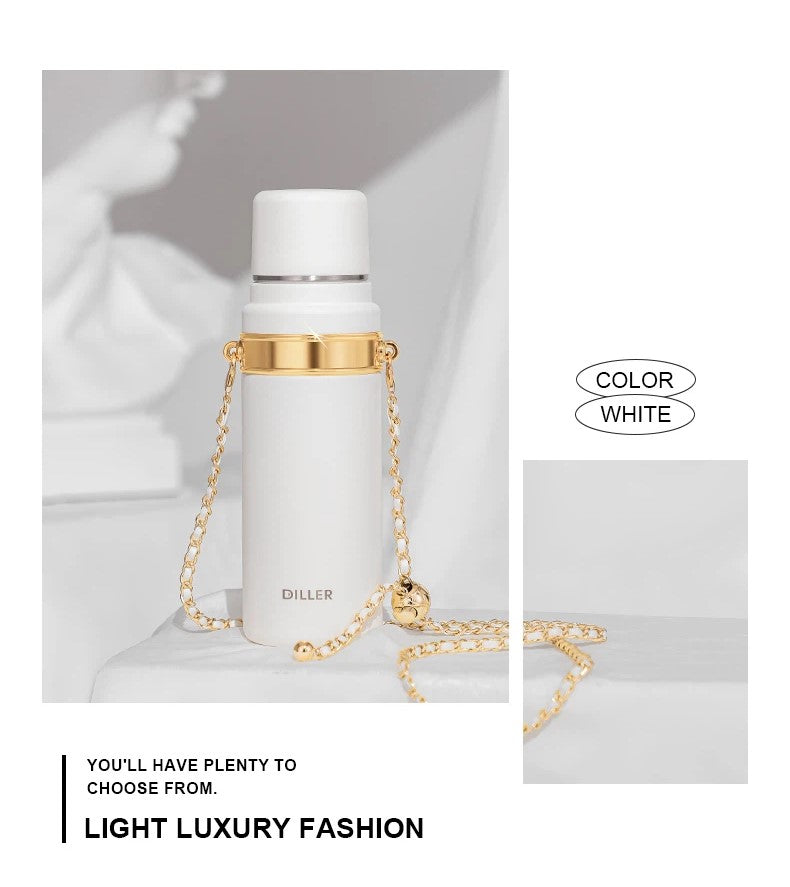 Stainless Steel Insulated Water Bottle With Sparkle Rope Chain